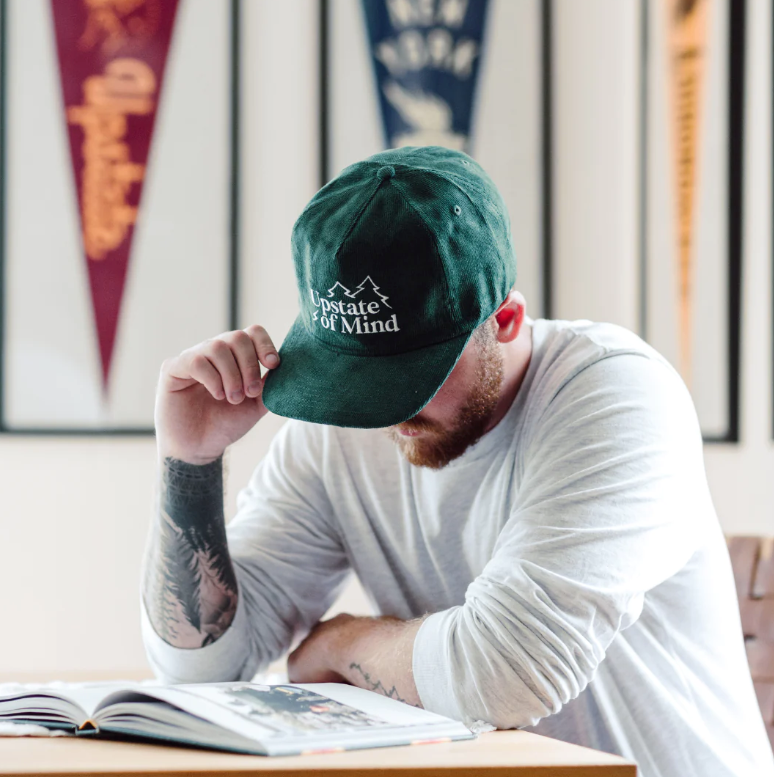 PINE TREE CORDUROY HAT - GREEN